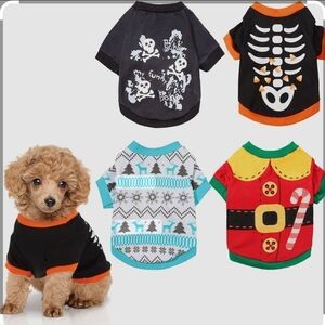Drooling Dog 4 Piece Halloween and Christmas T-Shirt Set Size S
